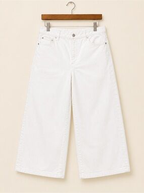 Gloria Vanderbilt Amanda White Cropped Wide Leg Culotte Jeans Women’s Size 14